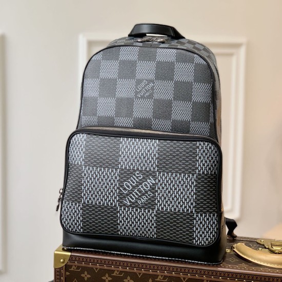 LV Campus Backpack In Damier 3D Coated Canvas With Different-Sized Damier Checks 2 Colors 30cm