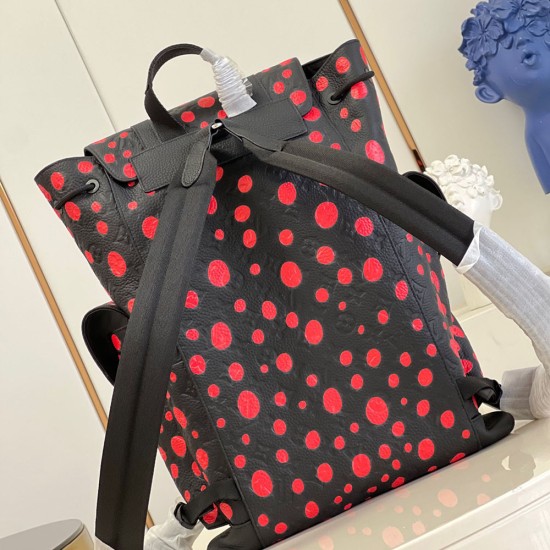 LV x YK Christopher Backpack in Taurillon Monogram Cowhide With Infinity Dots Print 38cm 2 Colors