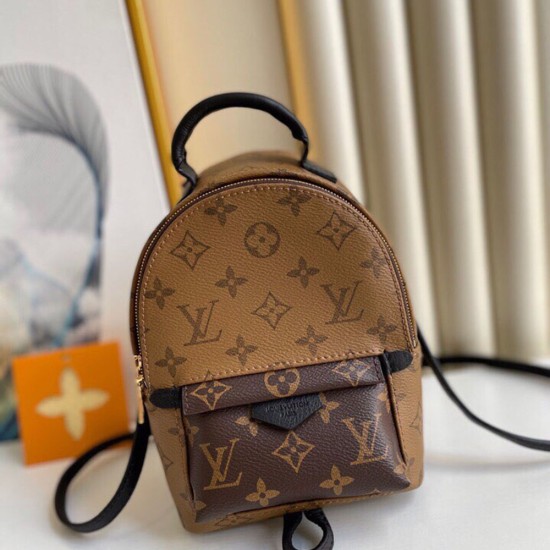 LV Palm Springs Mini Backpack in Monogram Coated Canvas And Reverse Coated Canvas