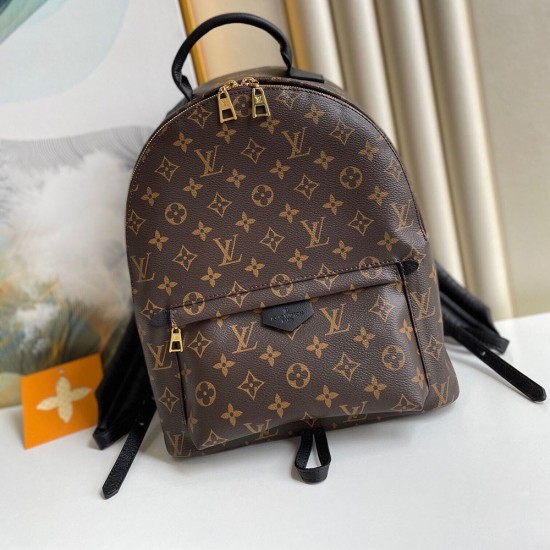 LV Palm Springs MM Backpack in Monogram Coated Canvas With Foam Backing