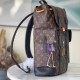 LV Christopher MM Backpack in Monogram Coated Canvas And Cowhide Leather With Embroidery