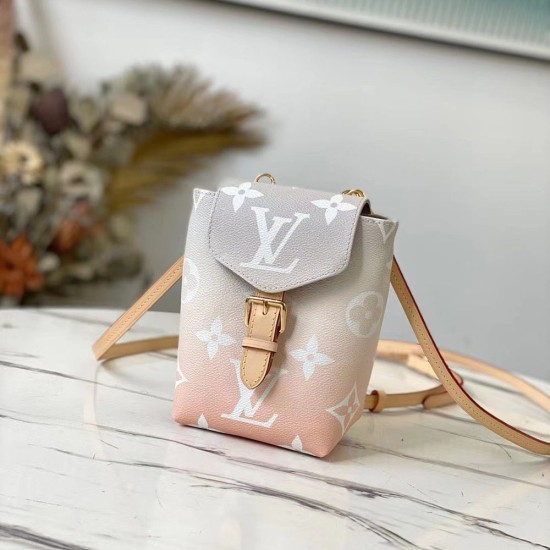 LV Tiny Backpack in Gradient Pink Monogram Canvas And Cowhide Leather 13cm