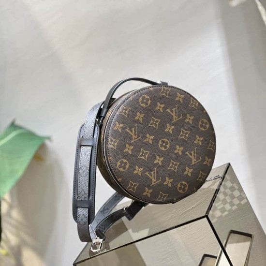 LV Audio Case In Monogram Macassar Coated Canvas And Leather 23cm