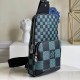 LV Avenue Sling Bag in Cowhide Leather With Damier Infini 3D Spray Print 2 Colors 20cm