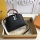 LV Capucines Taurillon Leather in Black White with Braided Top Handle