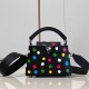 LV X YK Capucines Mini Handbag in Taurillon Bull Calf Leather With 3D Painted Dots Print 21cm 2 Colors