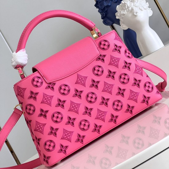 LV Capucines Handbag in Calfskin With Monogram intricate embroidery 27cm 31cm 3 Colors