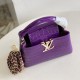 LV Capucines Mini Handbag in Crocodilien Brillant Leather With Seashell Effect LV And Braided Leather Chain 21cm