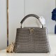 LV Capucines Handbag in Crocodilien Leather With Braided Leather Chain 3 Colors
