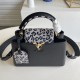 LV Capucines Handbag in Taurillon Leather With Leopard Strap And Flap