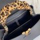 LV Capucines Handbag in Taurillon Leather With Animal Print Twilled Scrunchie on Handle