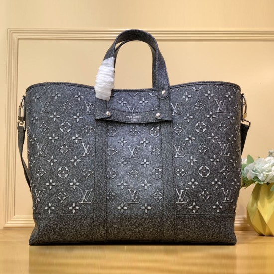LV Tote Journey Carryall Bag In Cowhide Leather With Faded Motif Monogram Flowers 60cm