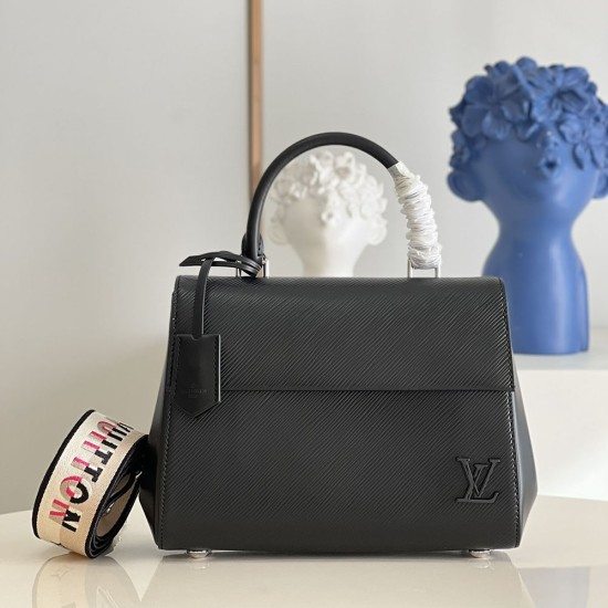LV Cluny BB Handbag in Epi Grained And Smooth Cowhide Leather With Reversible Jacquard Strap 4 Colors