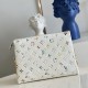 LV Coussin PM Handbag in White Puffy Lambskin Leather With Embossed Monogram LVs And Flowers