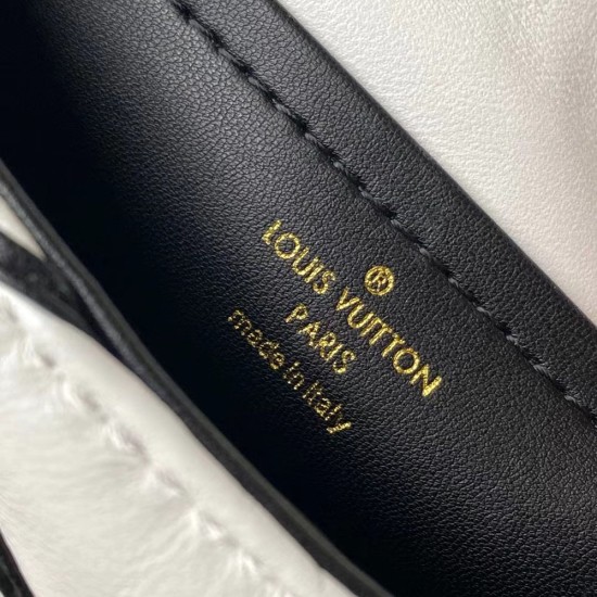 LV Pico GO-14 Bag in White And Black Lambskin Leather M23762 23cm