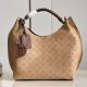 LV Carmel Hobo Bag in Mahina Calf Leather With Monogram Perforations And Braided Handle