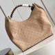 LV Carmel Hobo Bag in Mahina Calf Leather With Monogram Perforations And Braided Handle