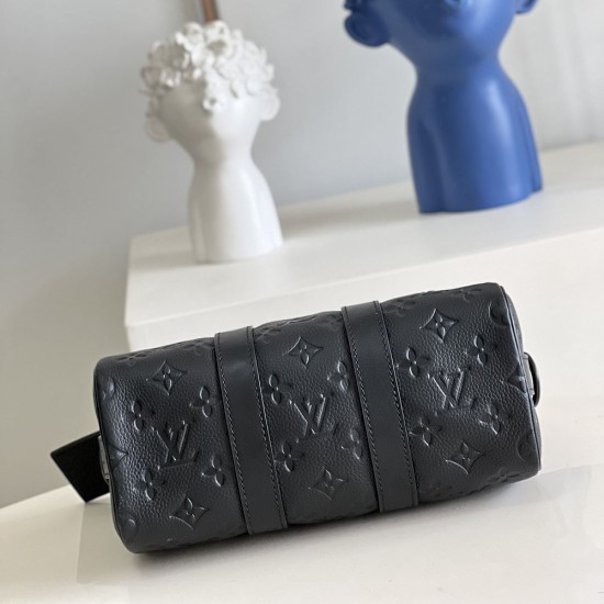 LV Keepall Bandouliere 25 in Taurillon Monogram Embossed Cowhide Leather 3 Colors