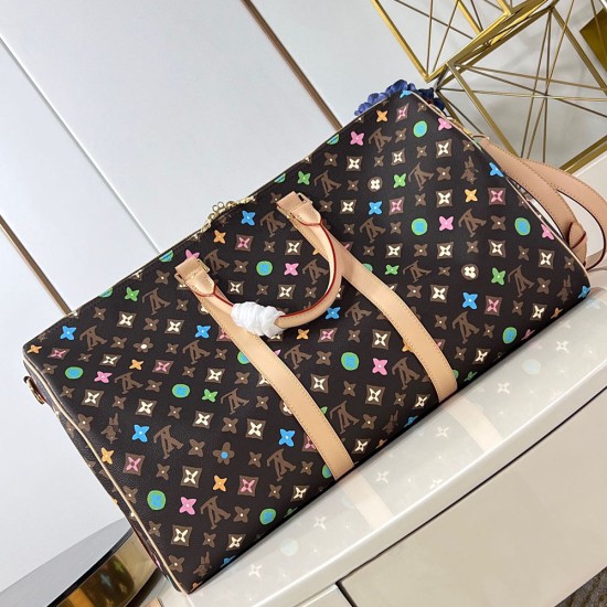 LV Keepall Bandouliere 50 In Monogram Craggy Coated Canvas 50cm 2 Colors M24901