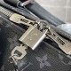 LV Keepall 50 Bandouliere in Taiga Cowhide Leather And Monogram Eclipse Coated Canvas