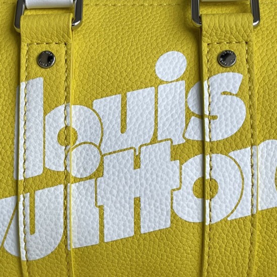 LV City Keepall XS Handbag In Taurillon Leather With Logo Print 21cm