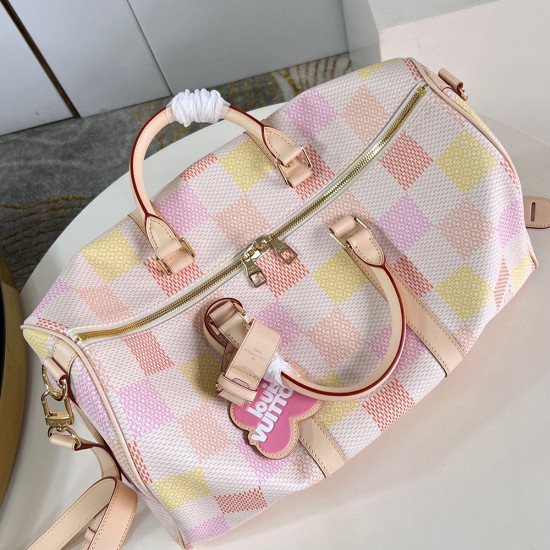LV Keepall Bandouliere 45 In Damierlicious Coated Canvas 45cm N40713
