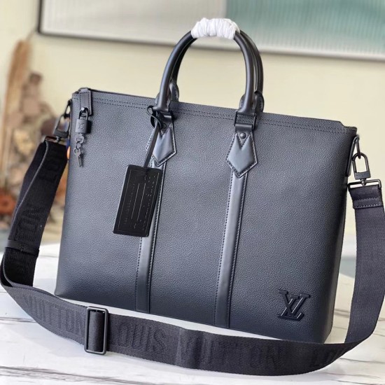 LV Lock it Tote Bag in Grained Calf Leather 43cm
