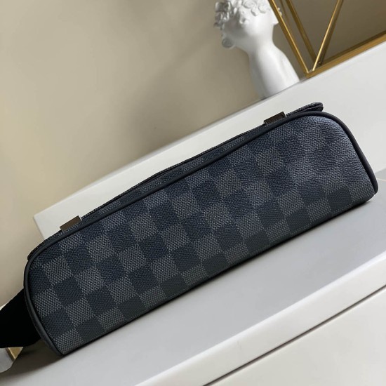 LV District PM Messenger Bag in Damier Graphite Coated Canvas With Magnetic Closures 25cm