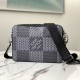LV Trio Messenger Bag in Gray Damier Graphite 3D Coated Canvas 25cm