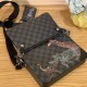 LV Trio Messenger Bag in Damier Graphite Coated Canvas With Wild Animals Print 25cm