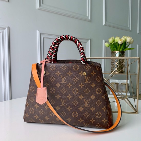 LV Montaigne Monogram in Brown with Knitting Handle