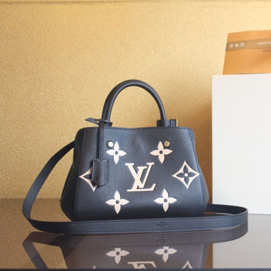LV Montaigne Handbag in Bicolor Monogram Empreinte Grained Cowhide Leather With Printed Monogram Pattern 2 Colors 29cm / 33cm