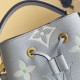 LV Neonoe BB Bucket Bag In Embossed Grained Cowhide Leather With Gradient Printed Monogram Flowers 2 Colors