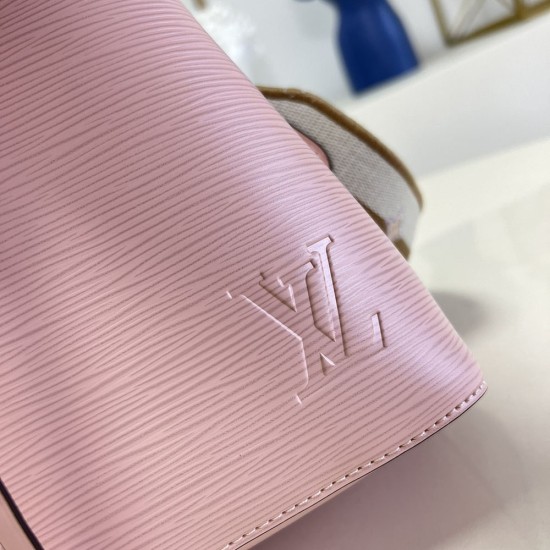 LV Neonoe BB Bucket Bag In Epi Grained Cowhide Leather With Contrasting Smooth Leather Drawstring And Knitting Strap 4 Colors