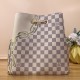 LV NeoNoe MM Handbag In Damier Azur Coated Canvas With Nautical Print of Ropes and Chains 26cm