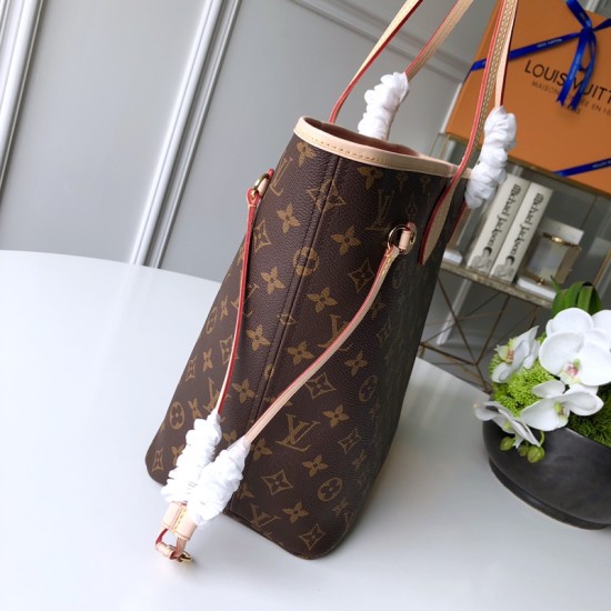 LV Neverfull Tote Bag in Monogram Coated Canvas 4 Colors