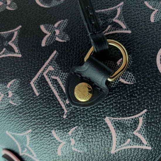 LV Neverfull MM Tote Bag In Colored Monogram Coated Canvas With Exterior Front Pocket 2 Colors
