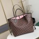LV Neverfull Tote Bag In Damier Ebene Coated Canvas 2 Colors