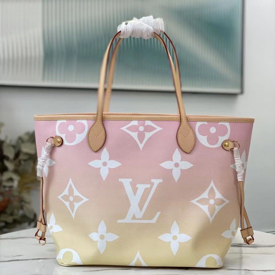 LV Neverfull MM Tote Bag In Gradient Monogram Coated Canvas 3 Colors