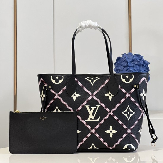 LV Neverfull MM Tote Bag In Monogram Empreinte Leather 5 Colors