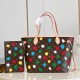 LV X YK Neverfull MM Tote Bag in Monogram Coated Canvas With 3D Painted Dots Print 31cm
