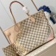 LV Neverfull MM Tote Bag In Damier Azur Coated Canvas With Nautical Print of Ropes and Chains 31cm