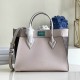 LV On My Side PM Tote Bag in Monogram Coated Canvas And Soft Calf Leather 2 Colors 25cm