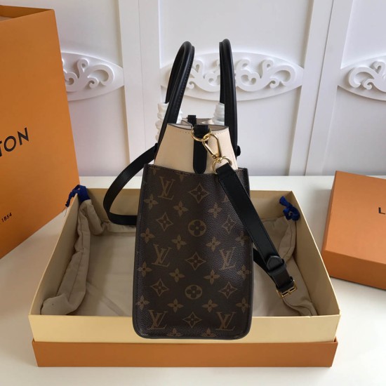 LV On My Side MM Tote Bag in Monogram Coated Canvas And Contrasting Twist Calf Leather 4 Colors 30.5cm