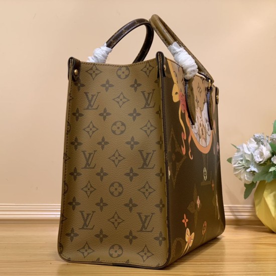  LV Onthego Monogram Giant Canvas With Dogs Prints 34cm