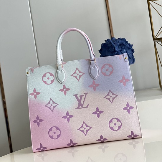 LV Onthego Tote Bag in Colorful Gradient Monogram Coated Canvas 2 Colors 41cm / 35cm / 25cm