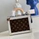 LV Petite Valise Case Bag In Metal And Monogram Coated Canvas 22.5cm