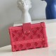 LV Petite Malle Handbag in Tufted Grained Calfskin Leather With Embroidered Monogram Pattern 20cm