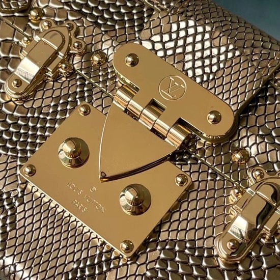LV Petite Malle Handbag in Python Leather 3 Colors 20cm