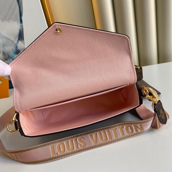 LV Felicie Strap & Go Pochette Pouch in Monogram Coated Canvas 2 Colors 17cm